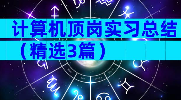 计算机顶岗实习总结（精选3篇）