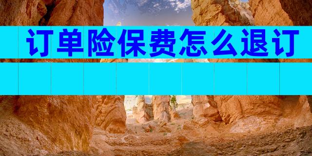 订单险保费怎么退订