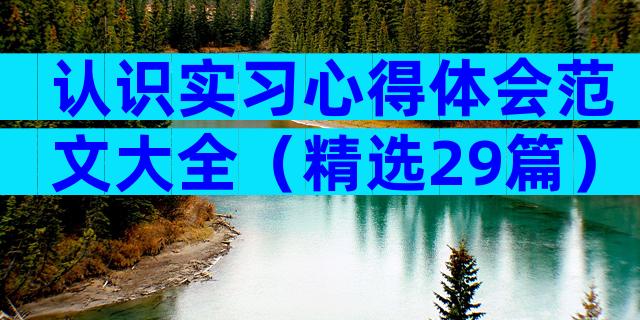 认识实习心得体会范文大全（精选29篇）
