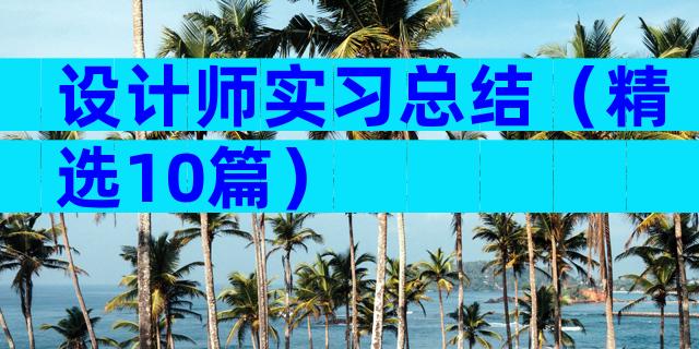 设计师实习总结（精选10篇）