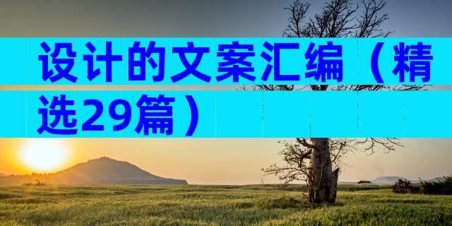 设计的文案汇编（精选29篇）