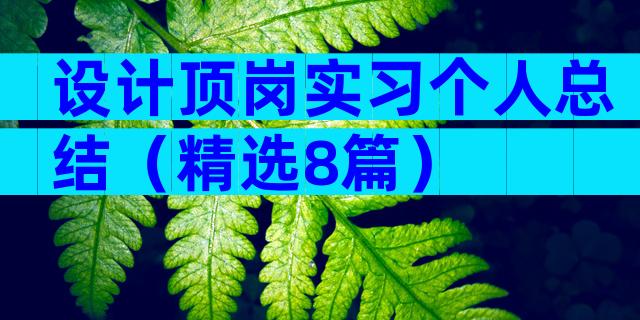 设计顶岗实习个人总结（精选8篇）