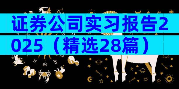 证券公司实习报告2025（精选28篇）