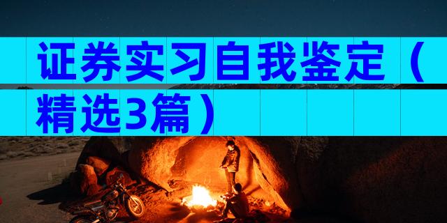证券实习自我鉴定（精选3篇）