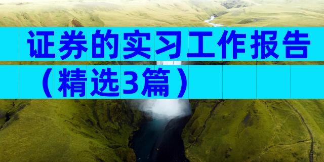 证券的实习工作报告（精选3篇）