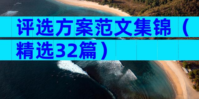 评选方案范文集锦（精选32篇）