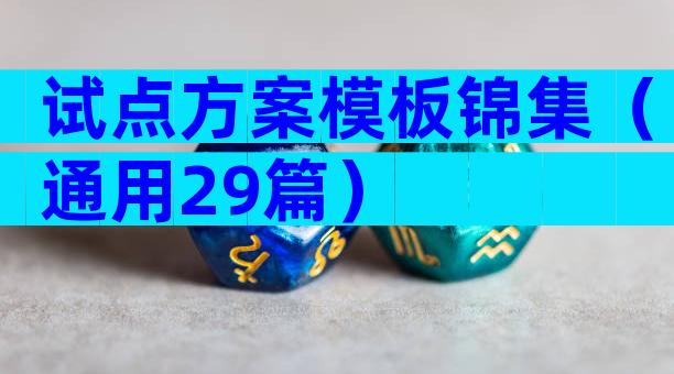 试点方案模板锦集（通用29篇）