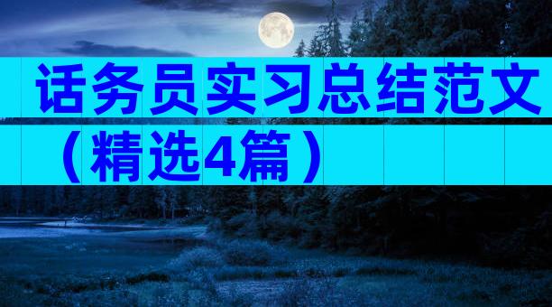 话务员实习总结范文（精选4篇）