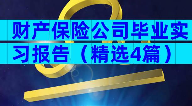 财产保险公司毕业实习报告（精选4篇）