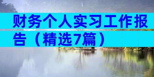 财务个人实习工作报告（精选7篇）