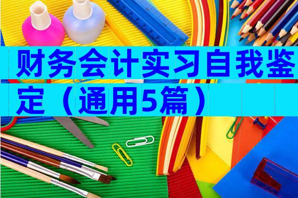 财务会计实习自我鉴定（通用5篇）