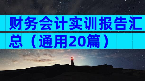 财务会计实训报告汇总（通用20篇）
