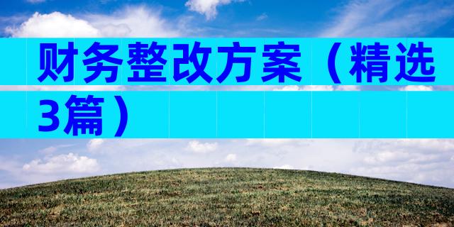 财务整改方案（精选3篇）