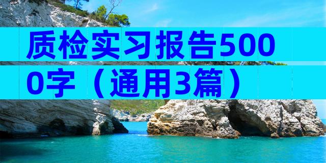 质检实习报告5000字（通用3篇）
