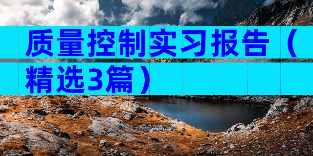 质量控制实习报告（精选3篇）