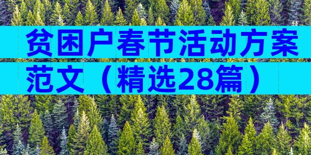 贫困户春节活动方案范文（精选28篇）