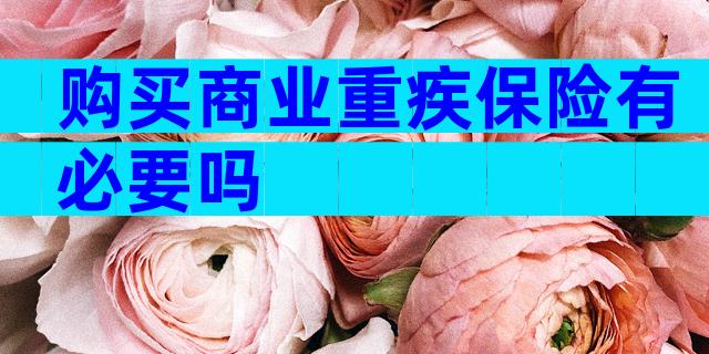 购买商业重疾保险有必要吗