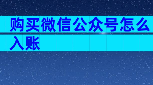 购买微信公众号怎么入账