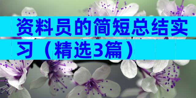 资料员的简短总结实习（精选3篇）