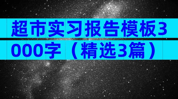 超市实习报告模板3000字（精选3篇）