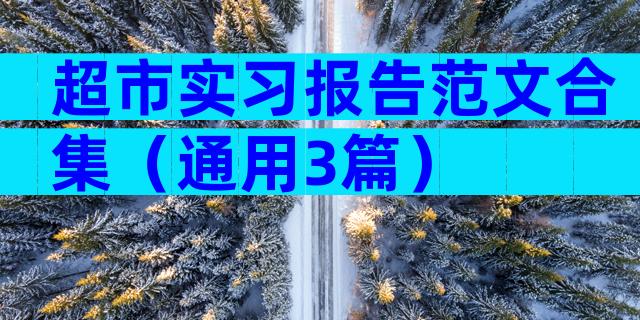 超市实习报告范文合集（通用3篇）