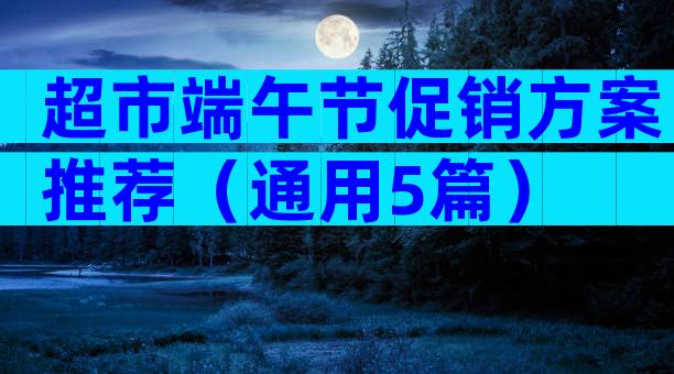 超市端午节促销方案推荐（通用5篇）