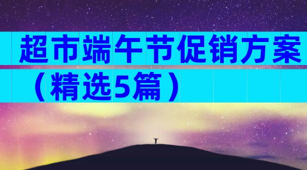 超市端午节促销方案（精选5篇）