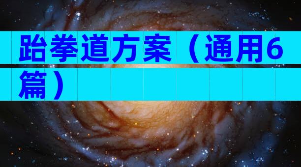 跆拳道方案（通用6篇）