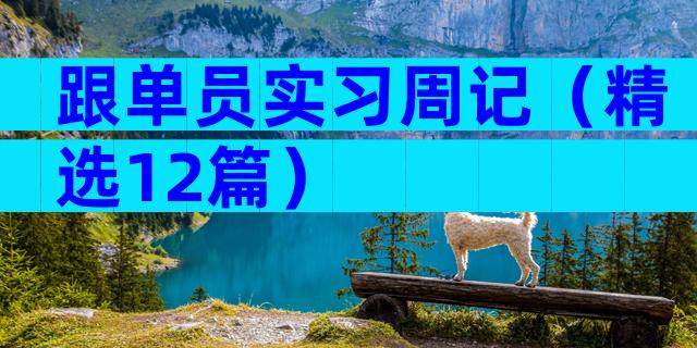 跟单员实习周记（精选12篇）