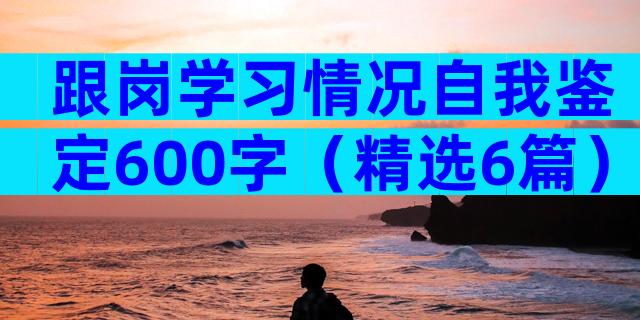 跟岗学习情况自我鉴定600字（精选6篇）