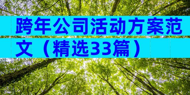 跨年公司活动方案范文（精选33篇）