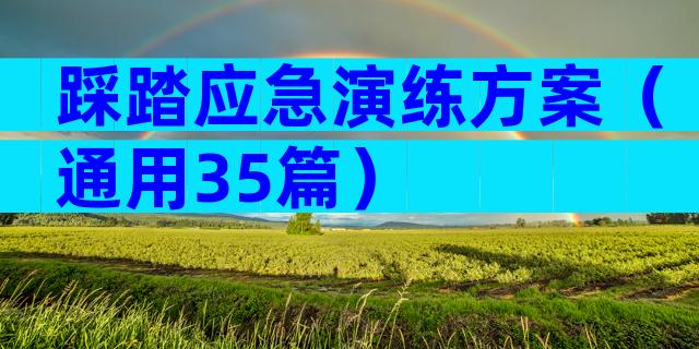 踩踏应急演练方案（通用35篇）