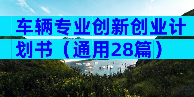 车辆专业创新创业计划书（通用28篇）