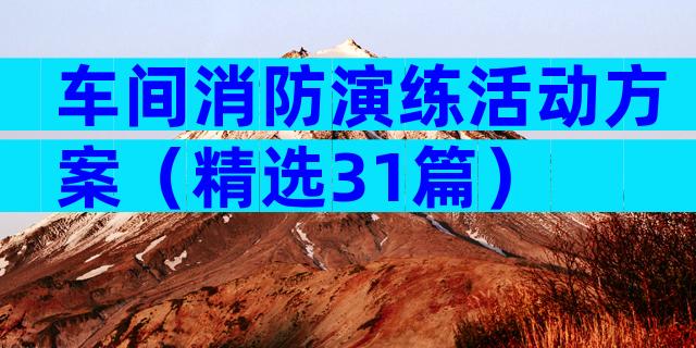车间消防演练活动方案（精选31篇）