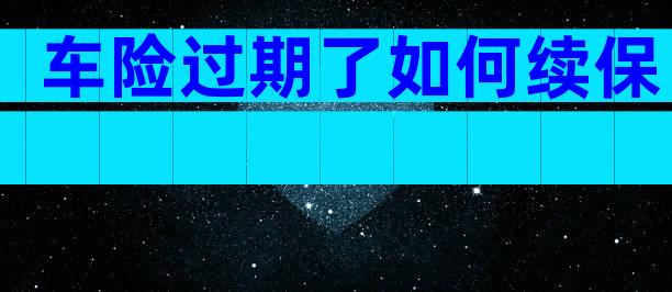 车险过期了如何续保
