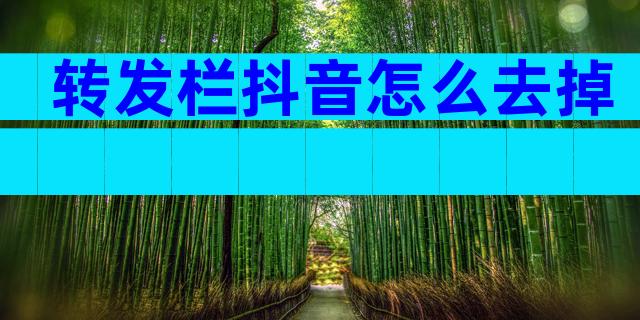 转发栏抖音怎么去掉