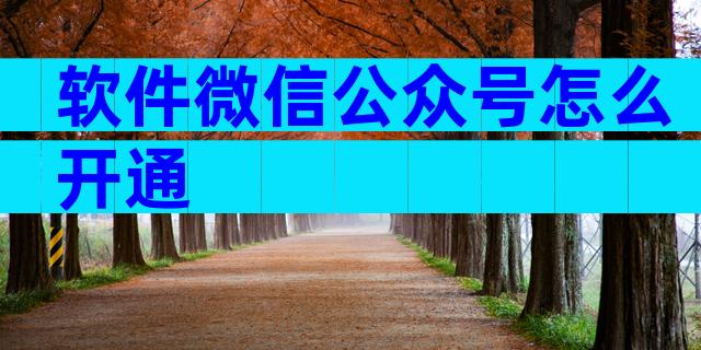 软件微信公众号怎么开通