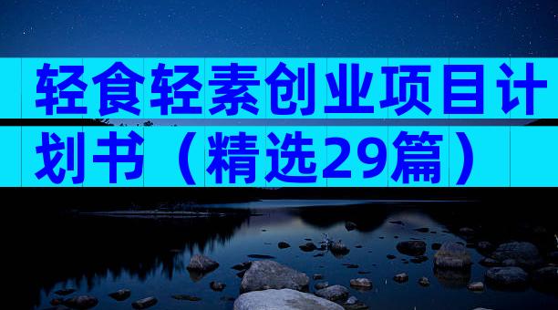轻食轻素创业项目计划书（精选29篇）