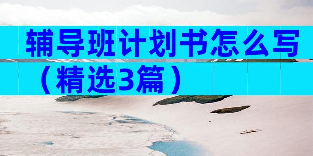 辅导班计划书怎么写（精选3篇）