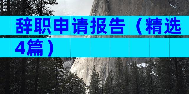 辞职申请报告（精选4篇）