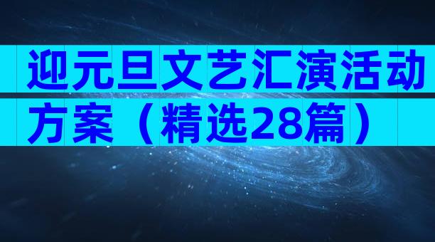 迎元旦文艺汇演活动方案（精选28篇）