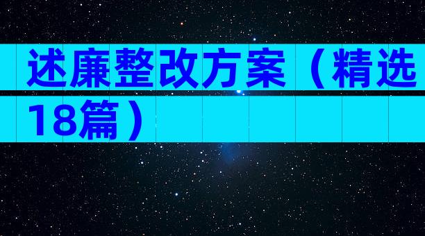 述廉整改方案（精选18篇）