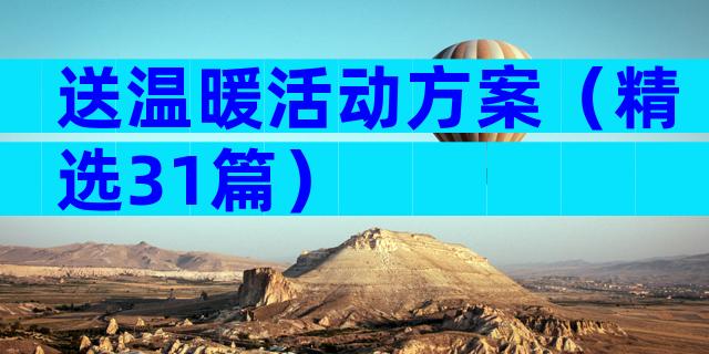 送温暖活动方案（精选31篇）