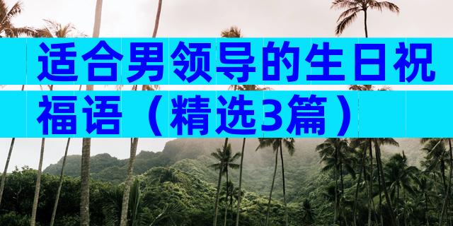 适合男领导的生日祝福语（精选3篇）