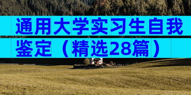 通用大学实习生自我鉴定（精选28篇）