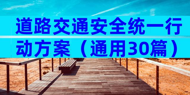 道路交通安全统一行动方案（通用30篇）