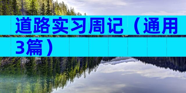 道路实习周记（通用3篇）