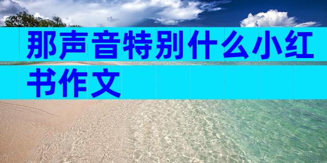 那声音特别什么小红书作文