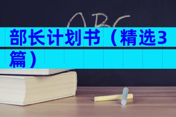 部长计划书（精选3篇）