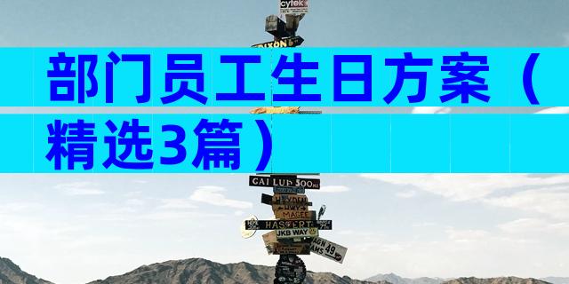 部门员工生日方案（精选3篇）